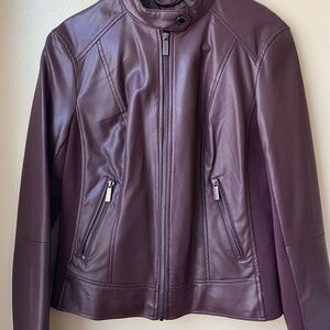 Kenneth Cole Chocolate Leather Outerwear